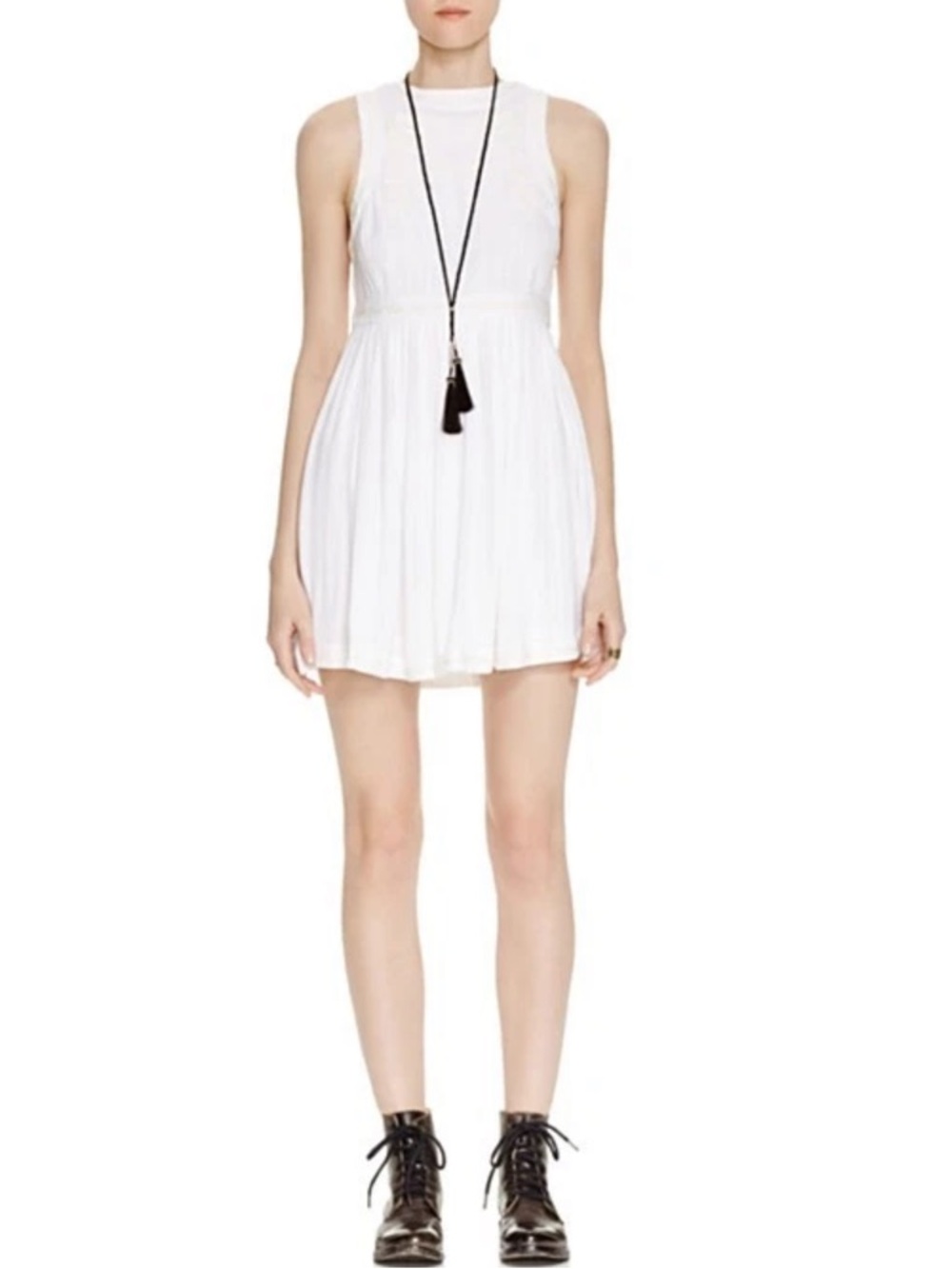 Free People Birds of a Feather White & Cream Embroidered Dress - Picture 4 of 11